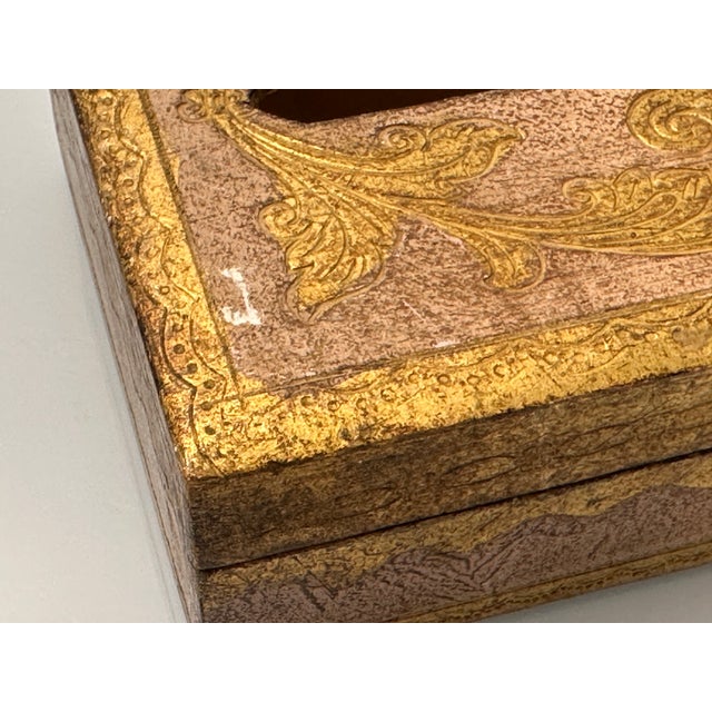 Wood Florentine Gilt Wood Tissue Box For Sale - Image 7 of 8