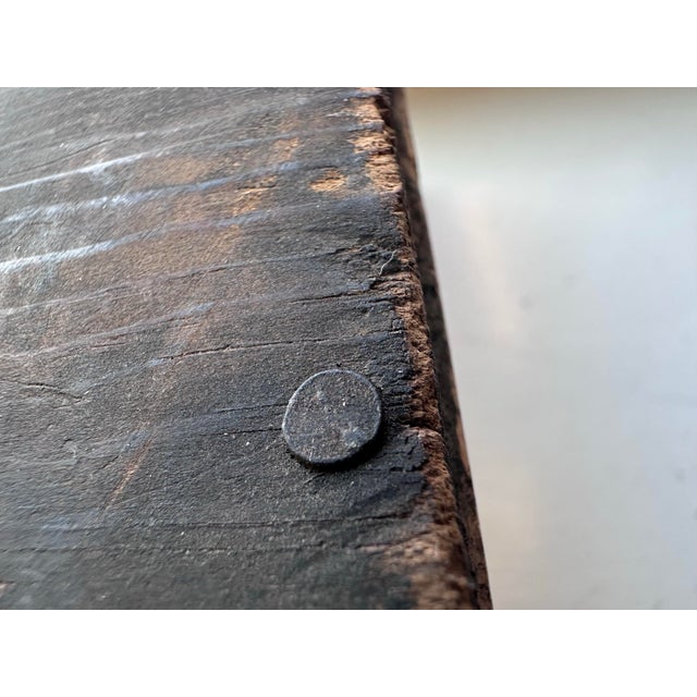 Metal Early 19th Century Primitive American Carpenter’s Tool Chest – Hand-Cut Joinery & Original Patina – 36 Inches For Sale - Image 7 of 11