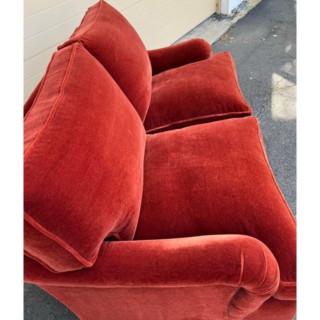 Wood George Smith Standard Arm Mohair Sofa For Sale - Image 7 of 12