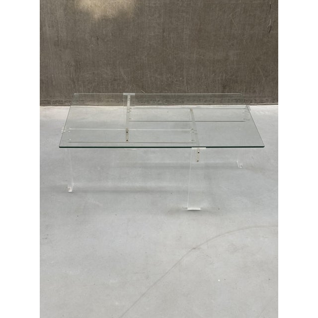 Vintage Coffee Table with Acrylic and Glass Top, 1960s For Sale - Image 8 of 9
