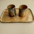 Japanese Porcelain With Shino Glaze Ceramic Saki Set & Matching Tray by Fireborn Studios For Sale - Image 3 of 8