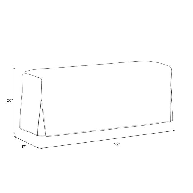 Transitional Stoffer Home x Cloth & Company Slipcover for Lindy Dining Bench in Jane Stripe Denim For Sale - Image 3 of 5