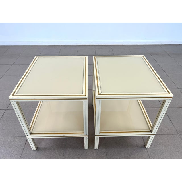 Hollywood Regency White Side Tables by Pierre Vandel – A Pair For Sale - Image 3 of 11