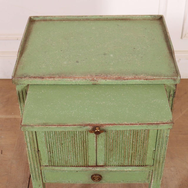 Green Swedish Painted Bedside Cabinet, 1890s For Sale - Image 8 of 12