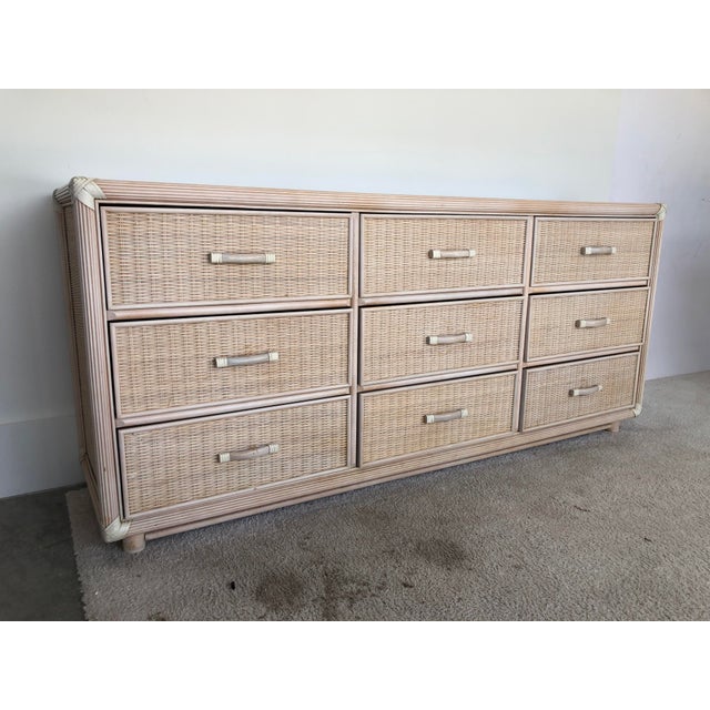 Vintage Coastal Wicker and Rattan Dresser Chairish