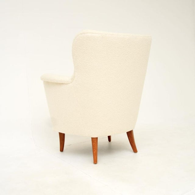 Brown Vintage Swedish Lounge Chair by Carl Malmsten for O.H. Sjögren, 1950s For Sale - Image 8 of 9