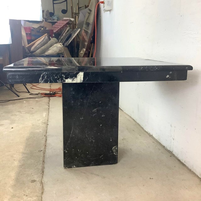 Mid 20th Century Vintage Nero Marquina Marble Coffee Table For Sale - Image 5 of 12