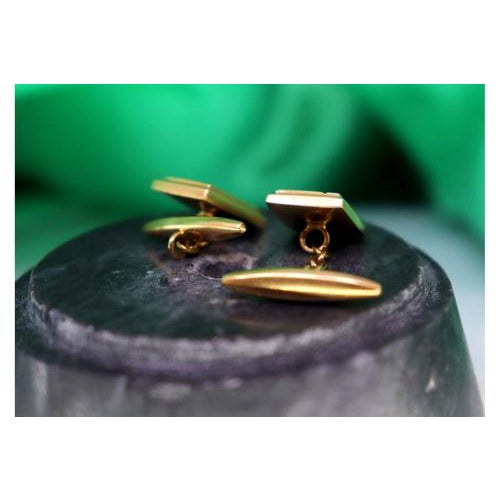 Rectangular Two-Tone Gold Cufflinks, Set of 2 For Sale - Image 6 of 8