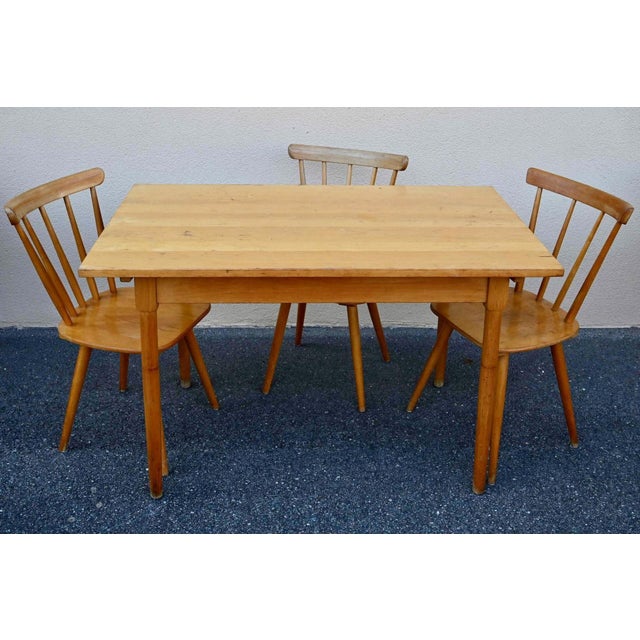 Vintage Bohemian Wood Bistro Tables with Turned Legs, 1960s, Set of 5 For Sale - Image 13 of 18
