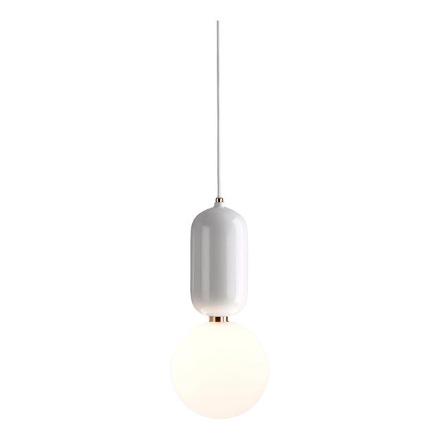 White Aballs T Me Suspension Lamp in Ceramic and Glass by Jaime Hayon for Parachilna For Sale