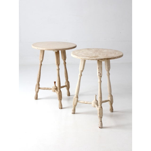 Pair of Vintage Cottage Pedestal Side Tables For Sale - Image 4 of 17
