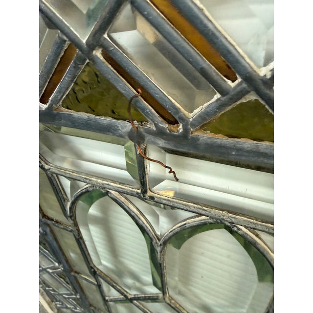 Amber Stained Glass Window Panel, Early 20th Century For Sale - Image 8 of 12