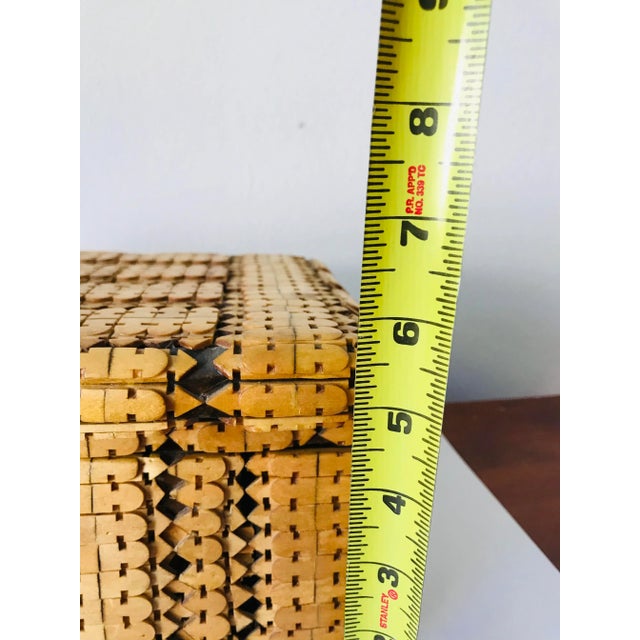 Vintage Outsider / Tramp Art Carved Wood Box by Scott For Sale In Boise - Image 6 of 10