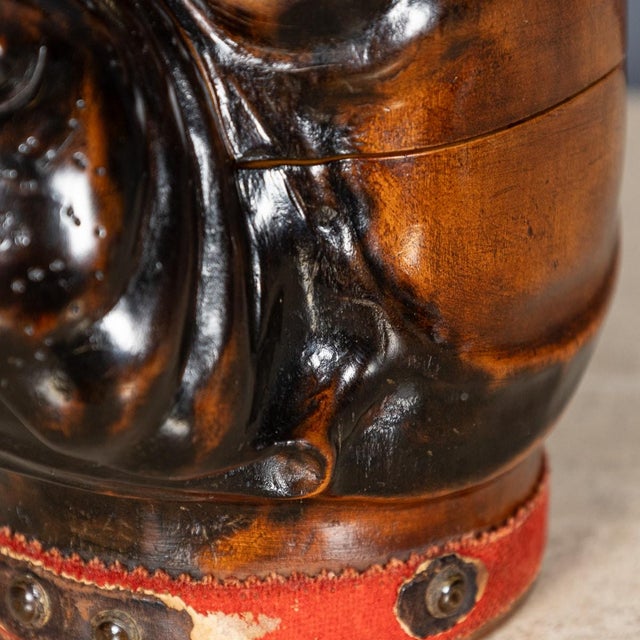 Brown Antique 20th Century Wood of Life Bulldog Inkwell Jar, 1910s For Sale - Image 8 of 18
