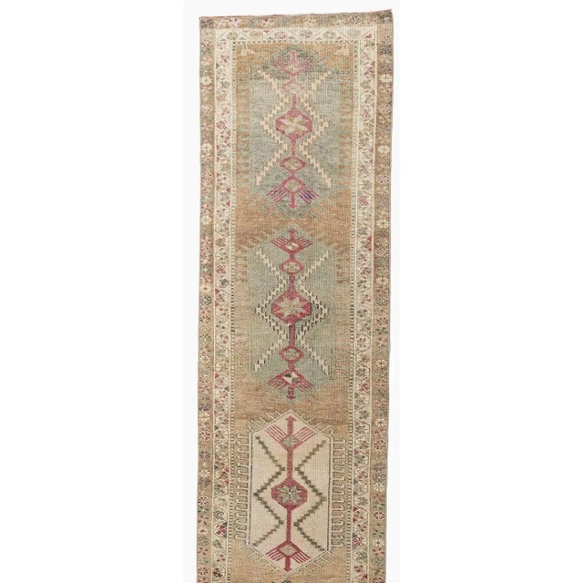 Textile 1940s Vintage Turkish Oushak Runner 2'9 X 16'8 For Sale - Image 7 of 7