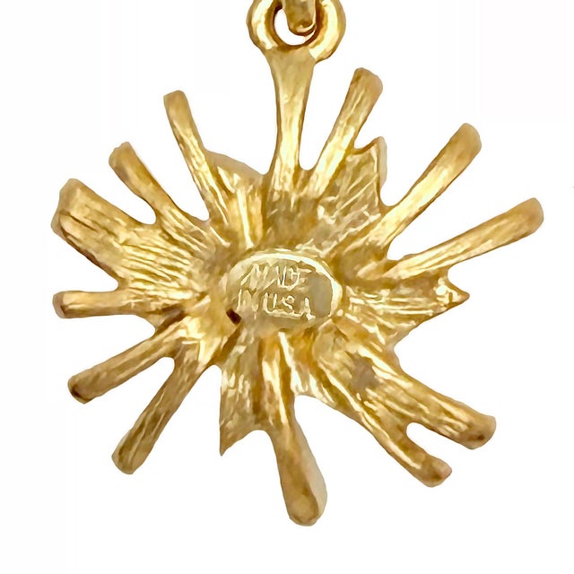 Kenneth Jay Lane Designer Gold Swarovski Crystal Starburst Drop Post Earrings, A Pair For Sale - Image 10 of 11