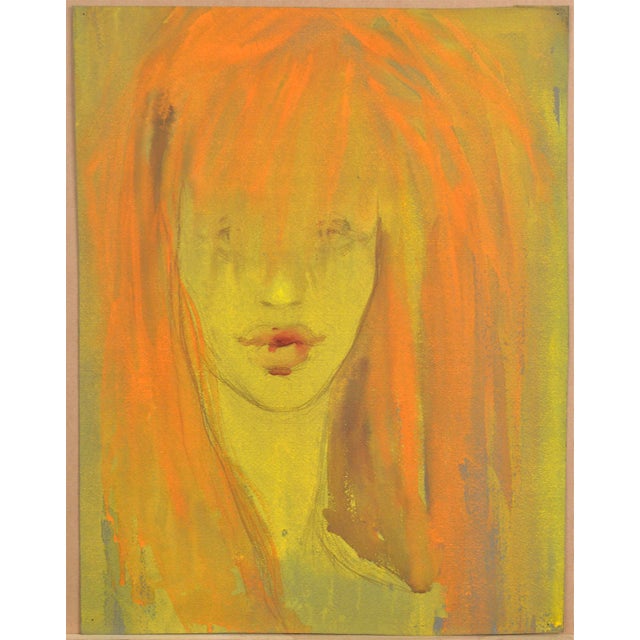1960s Albert Goltjakov, Portrait of a Woman, 1960s, Watercolor For Sale - Image 5 of 5