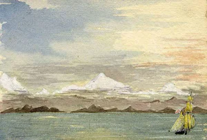 Cmdr Alfred M. Causton RN, Remutaka Range, New Zealand, 1873, Watercolour