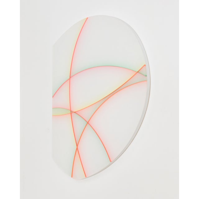 Peach Contemporary Abstract Cast Acrylic and Spray Paint "Shield Iii" by Tom Henderson For Sale - Image 8 of 9