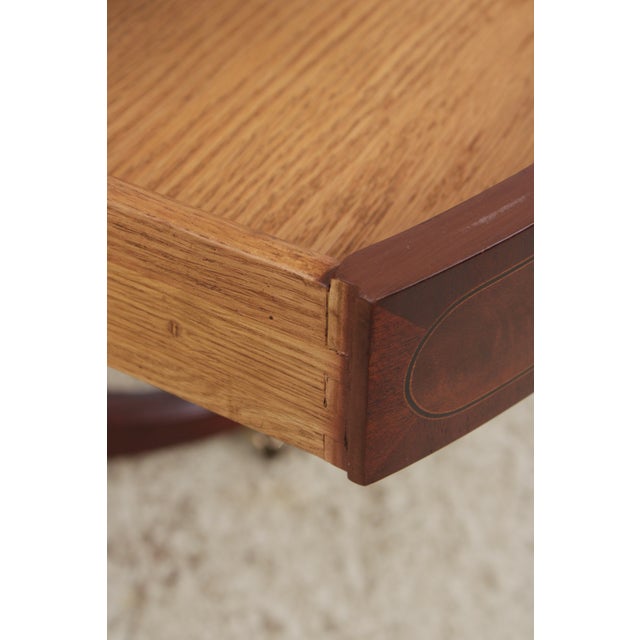 Baker Round Mahogany Pedestal Drum Table For Sale - Image 9 of 16