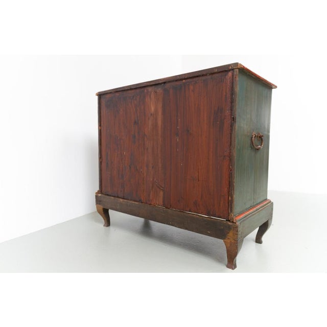 Antique Baroque Danish Green Chest of Drawers, 1730s For Sale - Image 17 of 18