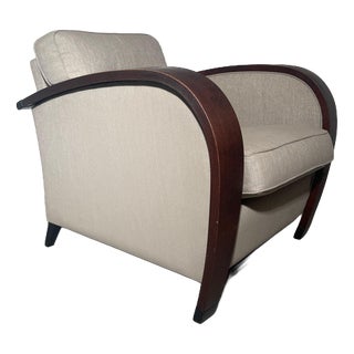 Art Deco Lounge Chair in Curved Wood For Sale