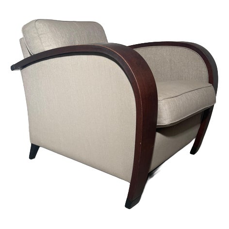 Art Deco Lounge Chair in Curved Wood For Sale