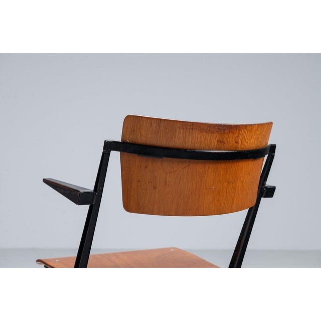 Black Pyramid Dining Chairs by Wim Rietveld for Ahrend De Cirkel, Netherlands, 1960s, Set of 4 For Sale - Image 8 of 13