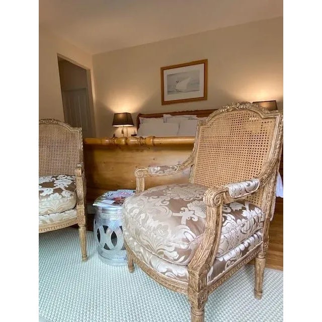 Nancy Corzine Upholstered Louis XVI Style Lounge Chairs, a Pair For Sale - Image 10 of 18