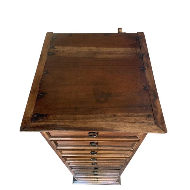 Wood 1930s Spanish Colonial 10 Drawer Wooden Lingerie Chest For Sale - Image 7 of 8