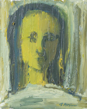 Swedish Artist, Expressive Female Portrait, Oil on Canvas, Mid-20th Century