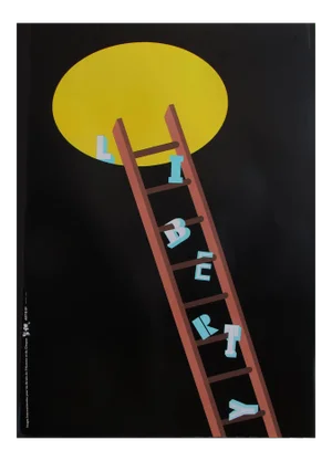 1989 Original Poster for Artis 89's Images Internationales Pour Les Droits De l'Homme Et Du Citoyen - Liberty