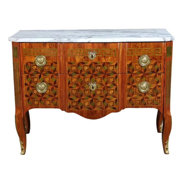 Antique Marquetry Chest of Drawers For Sale