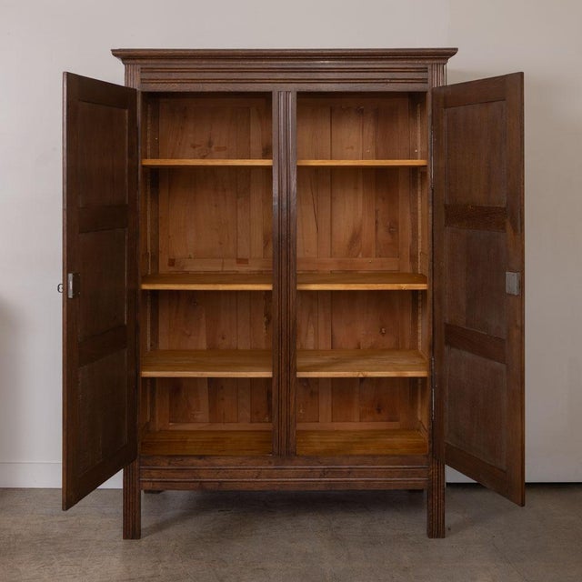 Charles Dudouyt 1940s French Carved Wood Cabinet by Charles Dudouyt, Attributed For Sale - Image 4 of 17