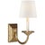 Chapman & Myers for Visual Comfort Signature Flemish Single Sconce in Gilded Iron with Linen Shade For Sale