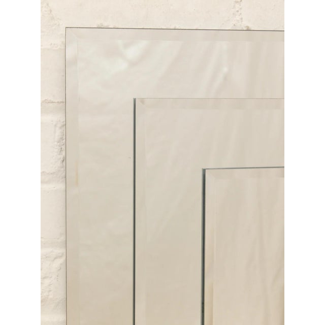 Mid 20th Century Vintage Hollywood Regency Layered Beveled Mirror For Sale - Image 5 of 10