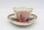 Circa 1888-1916 Richard Klemm, Dresden quatrefoil demitasse cup & saucer. Fully marked. Porcelain. Delicate scroll handle....