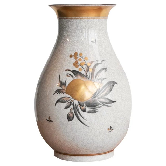 Shellfish Vase in Craquelé and Gold by Thorkild Olsen for Royal Copenhagen, 1920s For Sale - Image 10 of 10