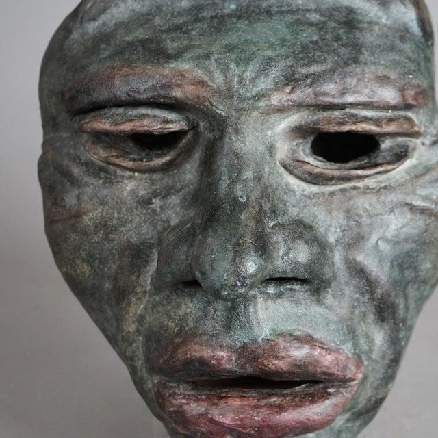 Mid 20th Century Mid Century Modern Terra Cotta Mask of a Tribal Man C1997 For Sale - Image 5 of 9