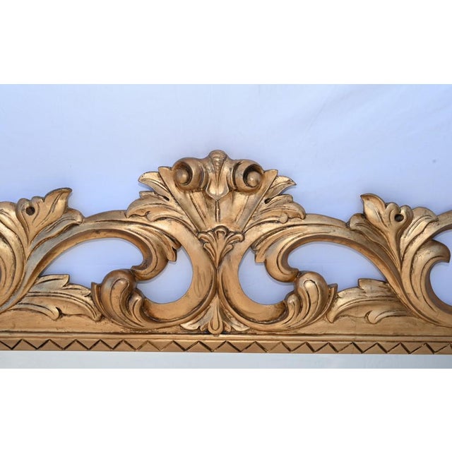 Glass Rococo Mantle Mirror with Carved Gilt Frame For Sale - Image 7 of 8