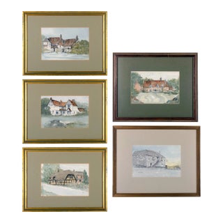 Thomas Taylor Ireland - British Pubs Watercolor Paintings - Set of 5 For Sale