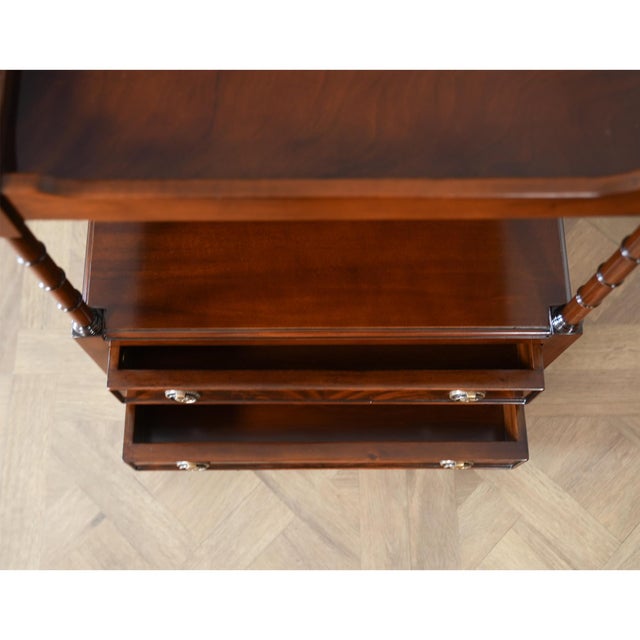 Traditional Mahogany Large Turned Leg Table For Sale - Image 10 of 13