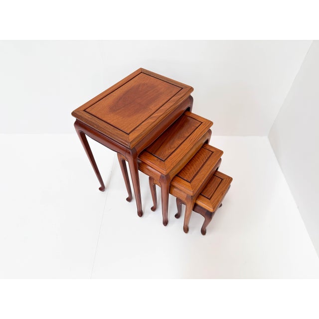 Vintage Chinese Hardwood Nesting Tables, 1950s, Set of 4 For Sale - Image 11 of 14