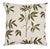 Schumacher Lillia Embroidery 20" Pillow in Olive on Neutral For Sale