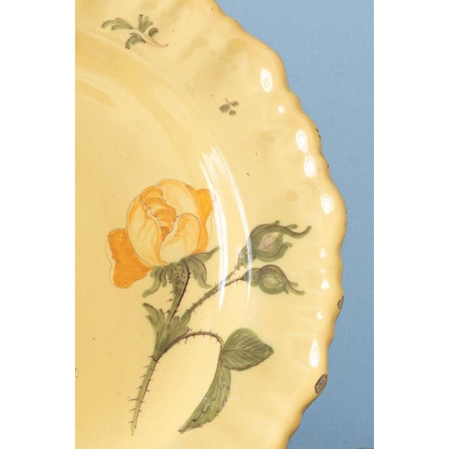 Marseille Faience Yellow Floral Plates, 1760, Set of 3 For Sale - Image 6 of 14