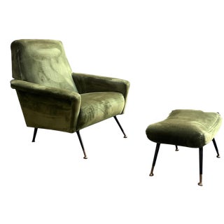 Set of Armchair and Ottoman, 1950s For Sale