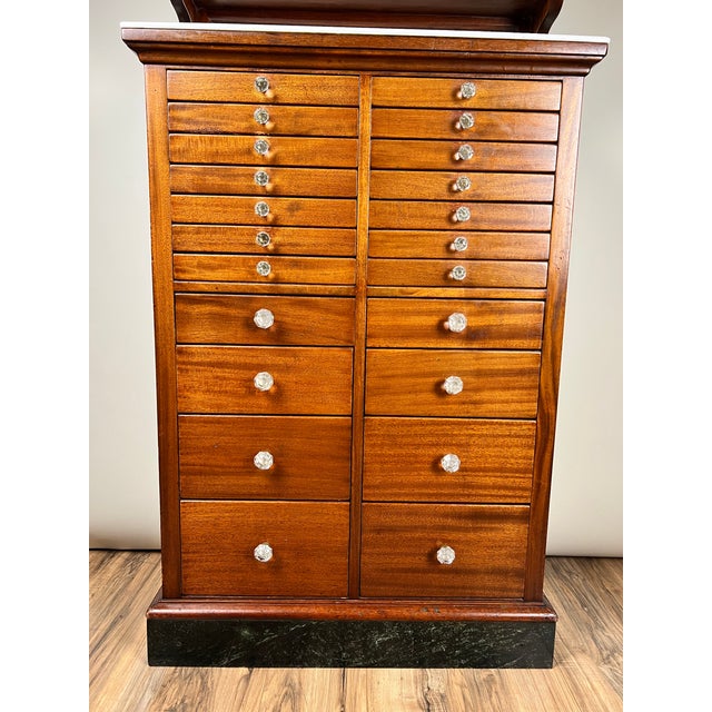 Antique Mahogany Multi-Drawer Dental Cabinet by the American Cabinet Co. C. Early 20th Century For Sale - Image 13 of 14