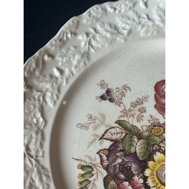 Mason's Ironstone Vintage English Mason's Ironstone Friarswood Floral Dinner Plate For Sale - Image 4 of 5
