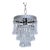 Vintage Crystal Upside Down Waterfall Chandelier With Ornate Silver-Tone Rim For Sale