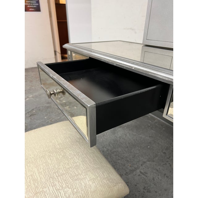 Pier 1 Hayworth Mirrored Vanity + Stool Set Chairish